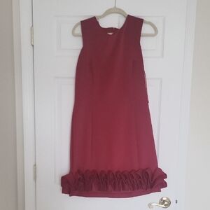 Donna Ricco Red NWT Ruffled Sheath Dress Cocktail